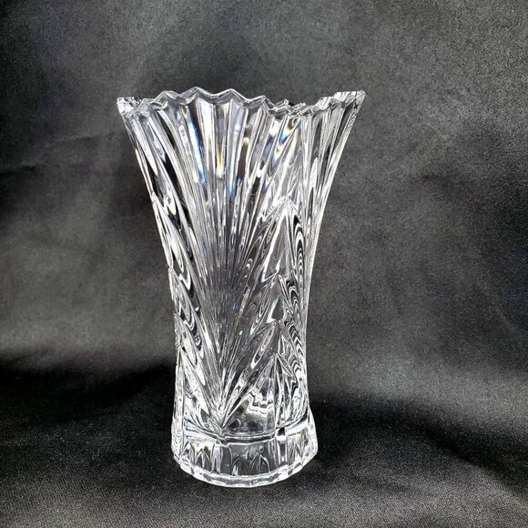 Vintage Mikasa Accent Crystal Bud Vase QQ251/613 Scalloped Fans Arches 4.75" - Picture 8 of 10